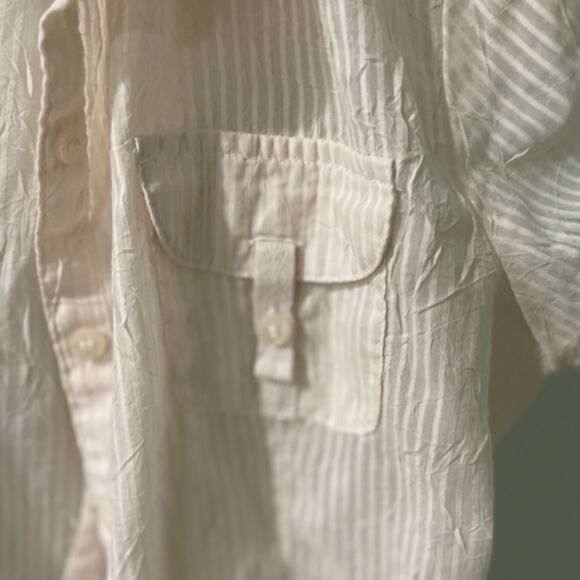 Guess Sheer button down shirt white L - Picture 4 of 6
